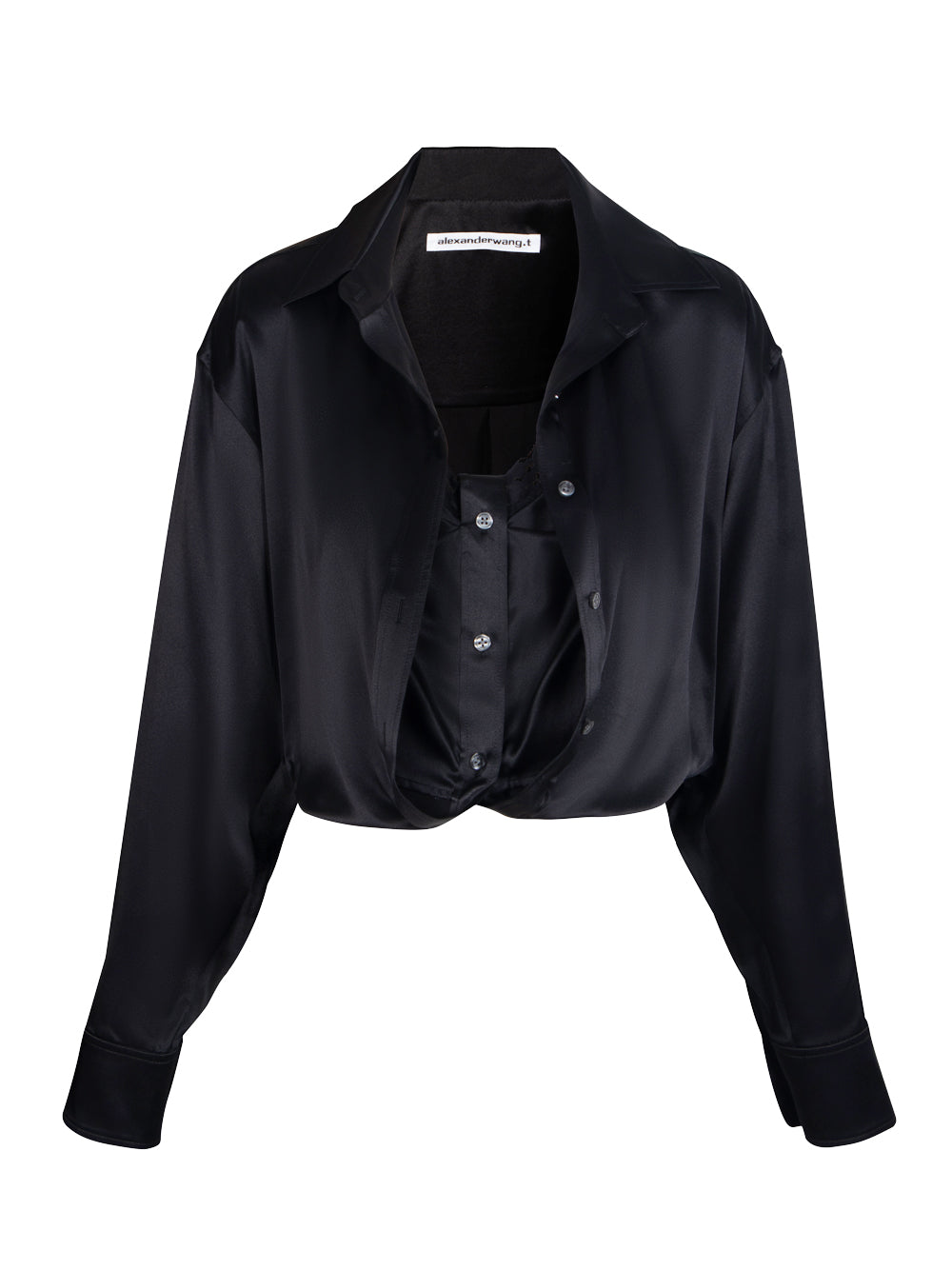 AlexanderWang-LayeredButtonDowninSilkCharmeuse-Black-1