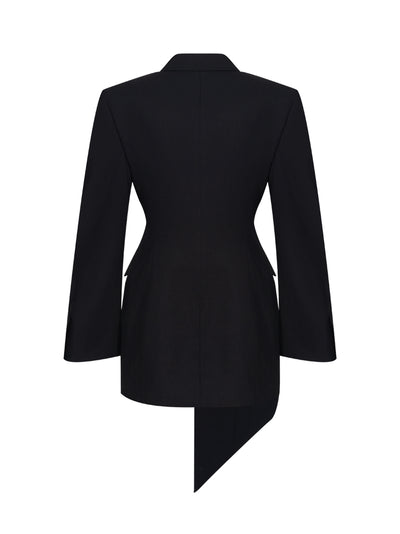 Asymmetric Blazer Dress (Black)