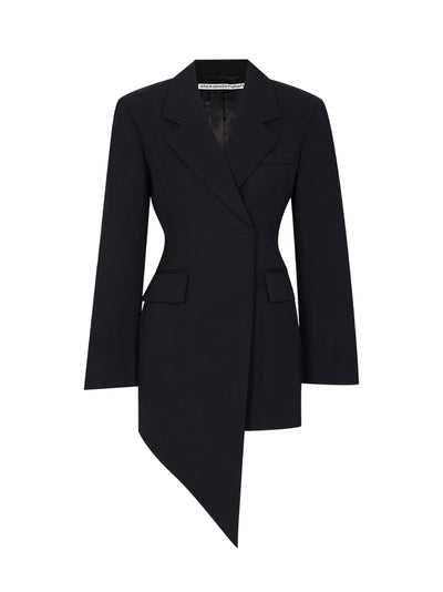 Asymmetric Blazer Dress (Black)