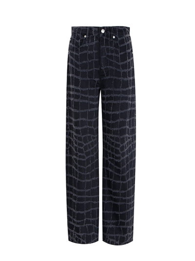 Balloon Jean Croc Rip (Washed Black)