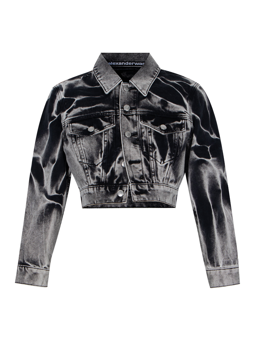 Blade Logo Embroidered Shrunken Tracker Jacket (Black Acid Crush)