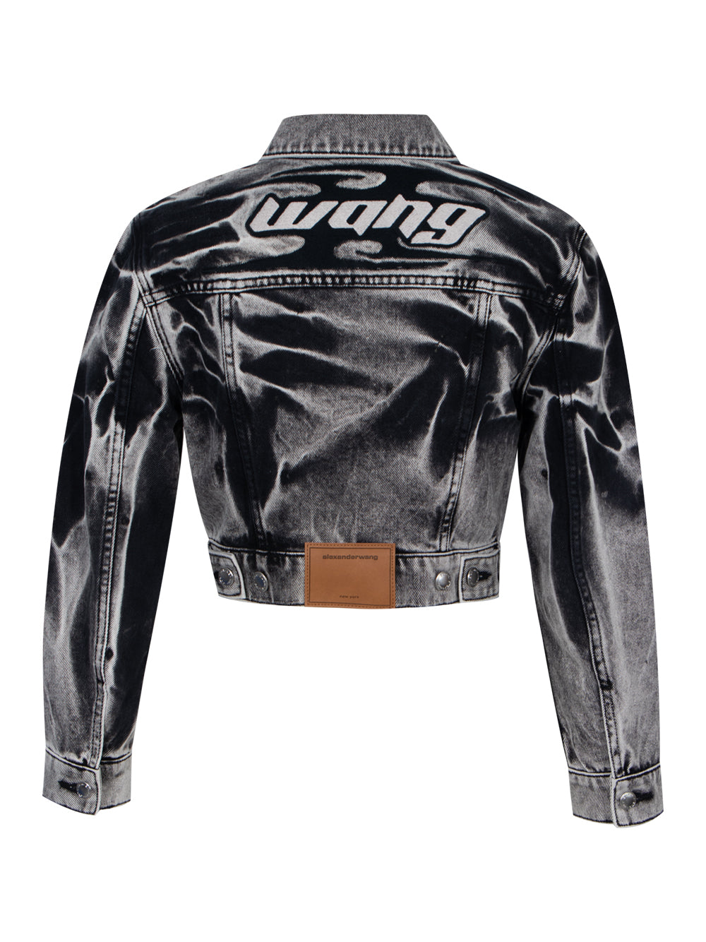 Blade Logo Embroidered Shrunken Tracker Jacket (Black Acid Crush)