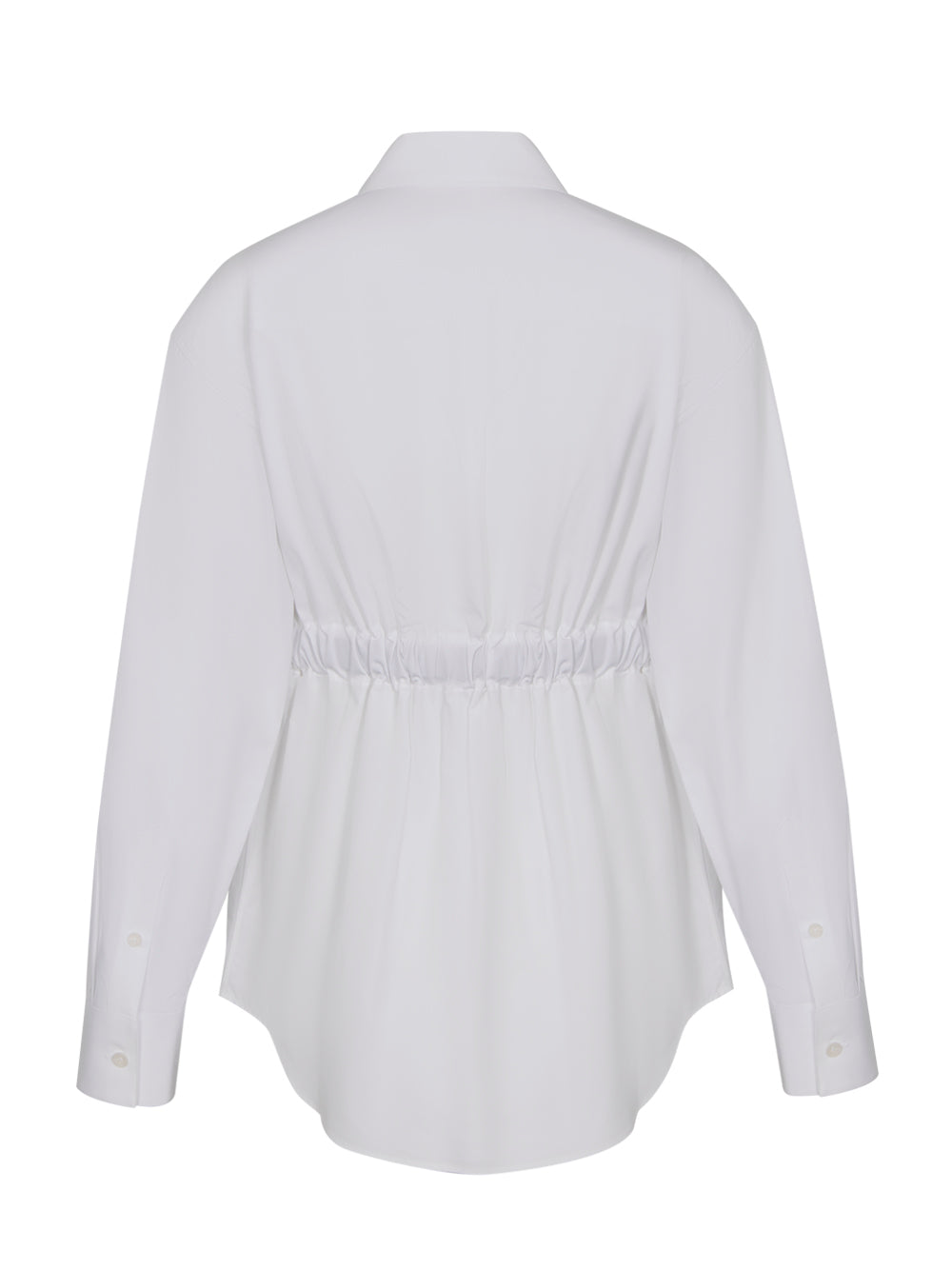 Button Down Tunic With Integrated Leather Belt (White)