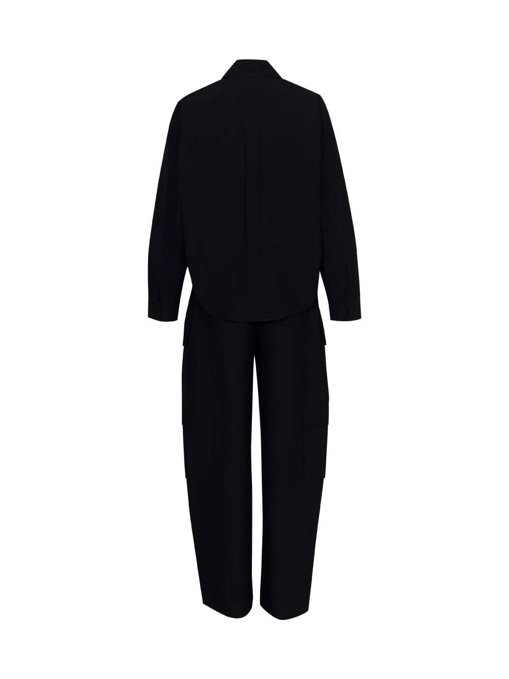 Button Up Articulated Jumpsuit W/ Cargo Detailing (Black)