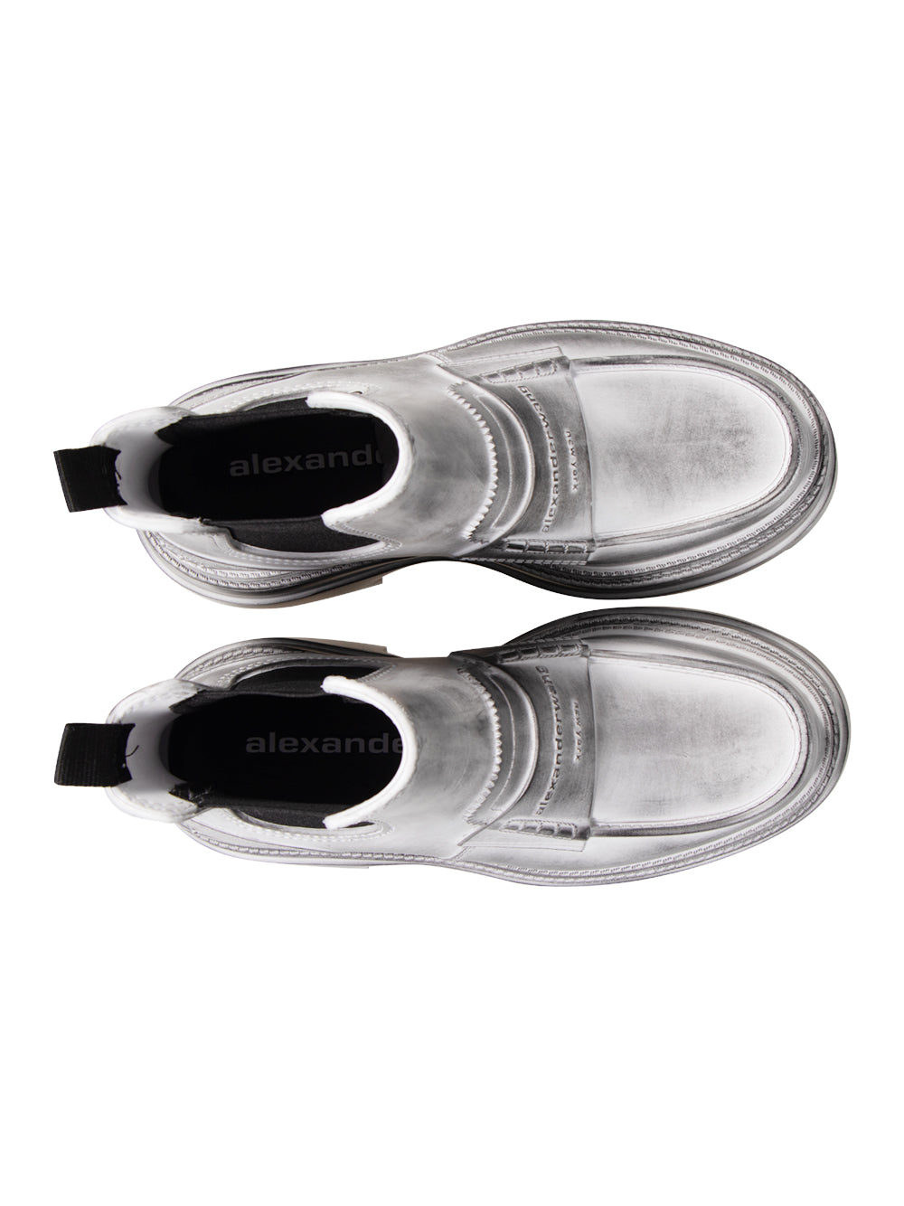 Carter Ankle Platform Rain Boot (White Aged)
