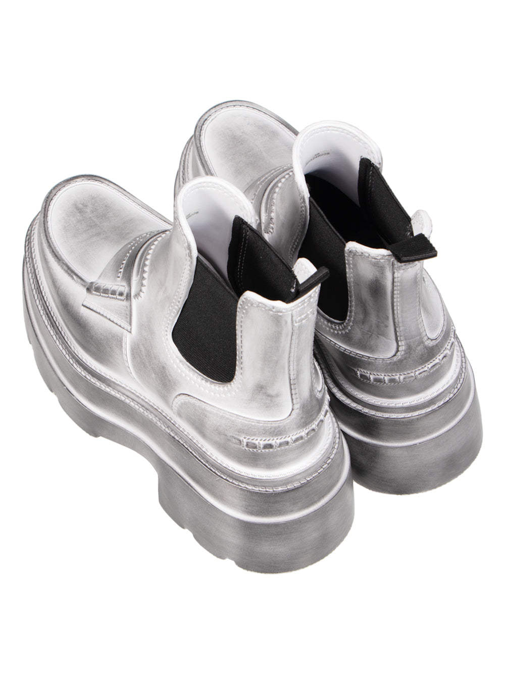 Carter Ankle Platform Rain Boot (White Aged)