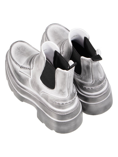 Carter Ankle Platform Rain Boot (White Aged)