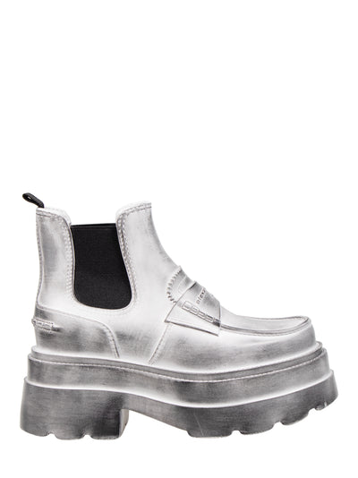 Carter Ankle Platform Rain Boot (White Aged)