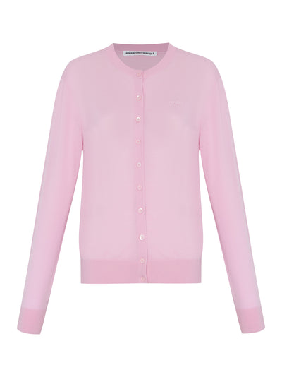 Classic Cardigan With Embossed Logo (Pink Chalk)