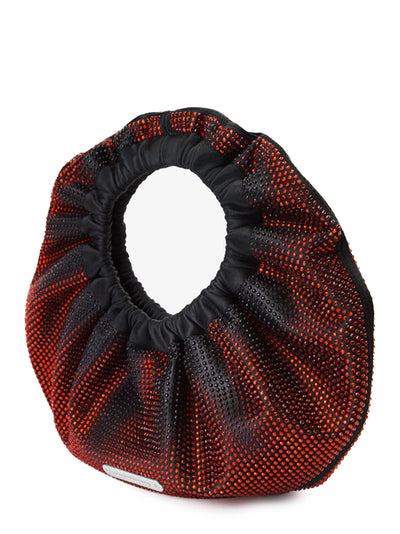 Crescent Mini Top Handle Bag (Black/Burny Cherry)