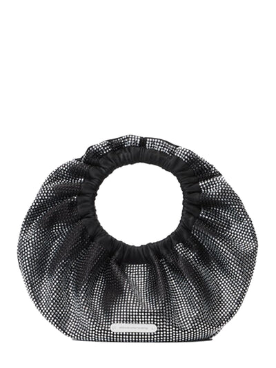 Crescent Mini Top Handle Bag (Black/White)