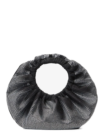 Crescent Mini Top Handle Bag (Black/White)