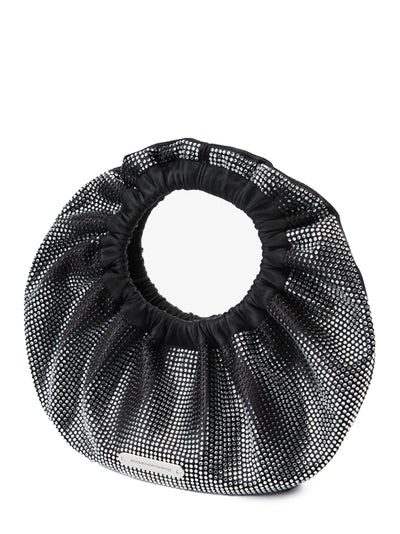 Crescent Mini Top Handle Bag (Black/White)