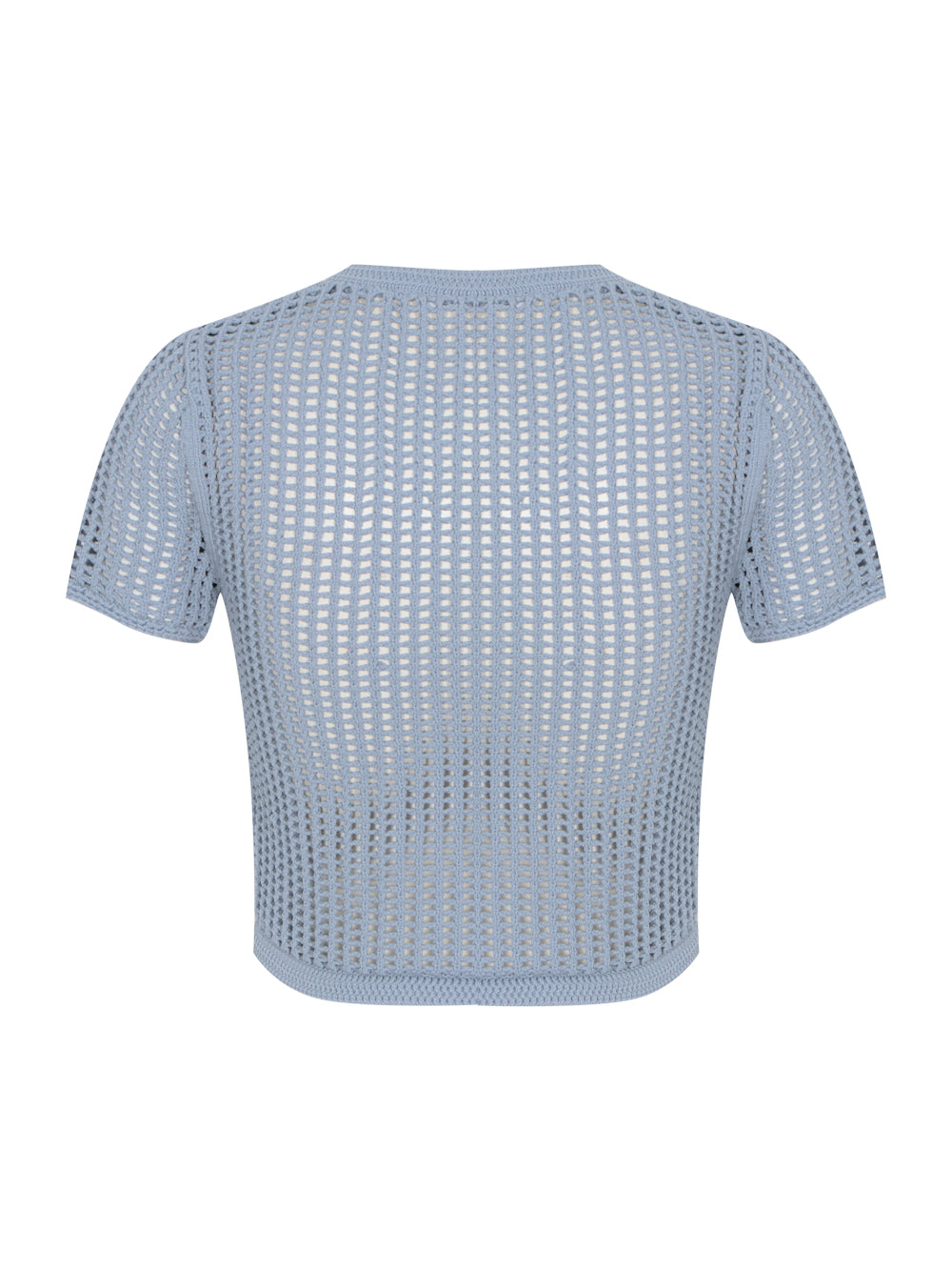 Cropped Short Sleeve Top With Embossed Logo (Dark Oxford Blue)