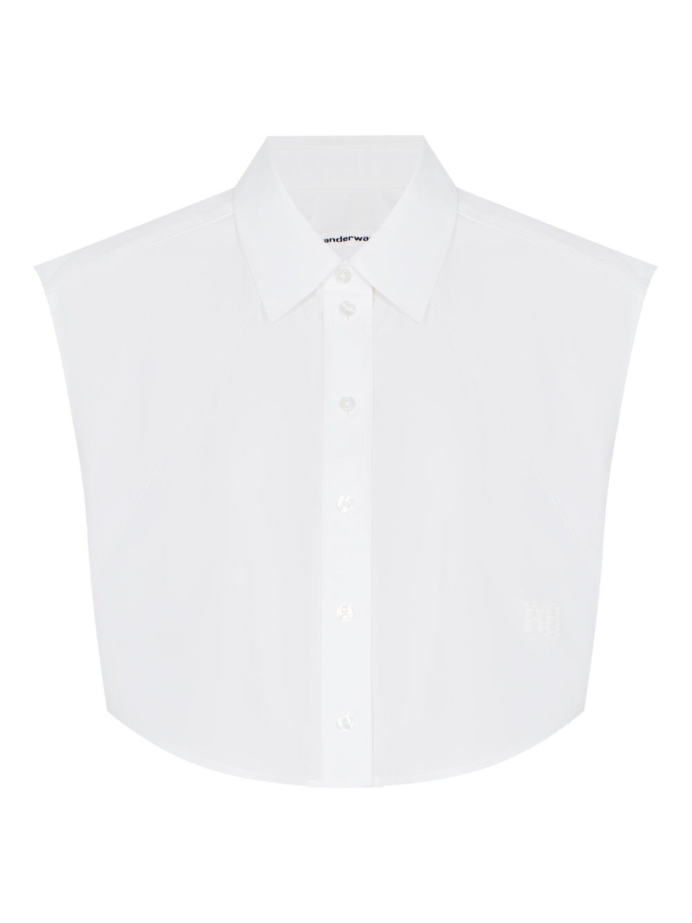 Cropped Sleeveless Button-Up Shirt In Cotton (White)