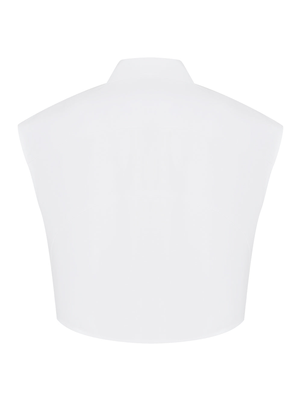 Cropped Sleeveless Button-Up Shirt In Cotton (White)