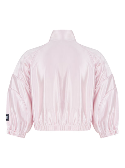 Cropped Track Jacket With Piping (Ballerina Pink)