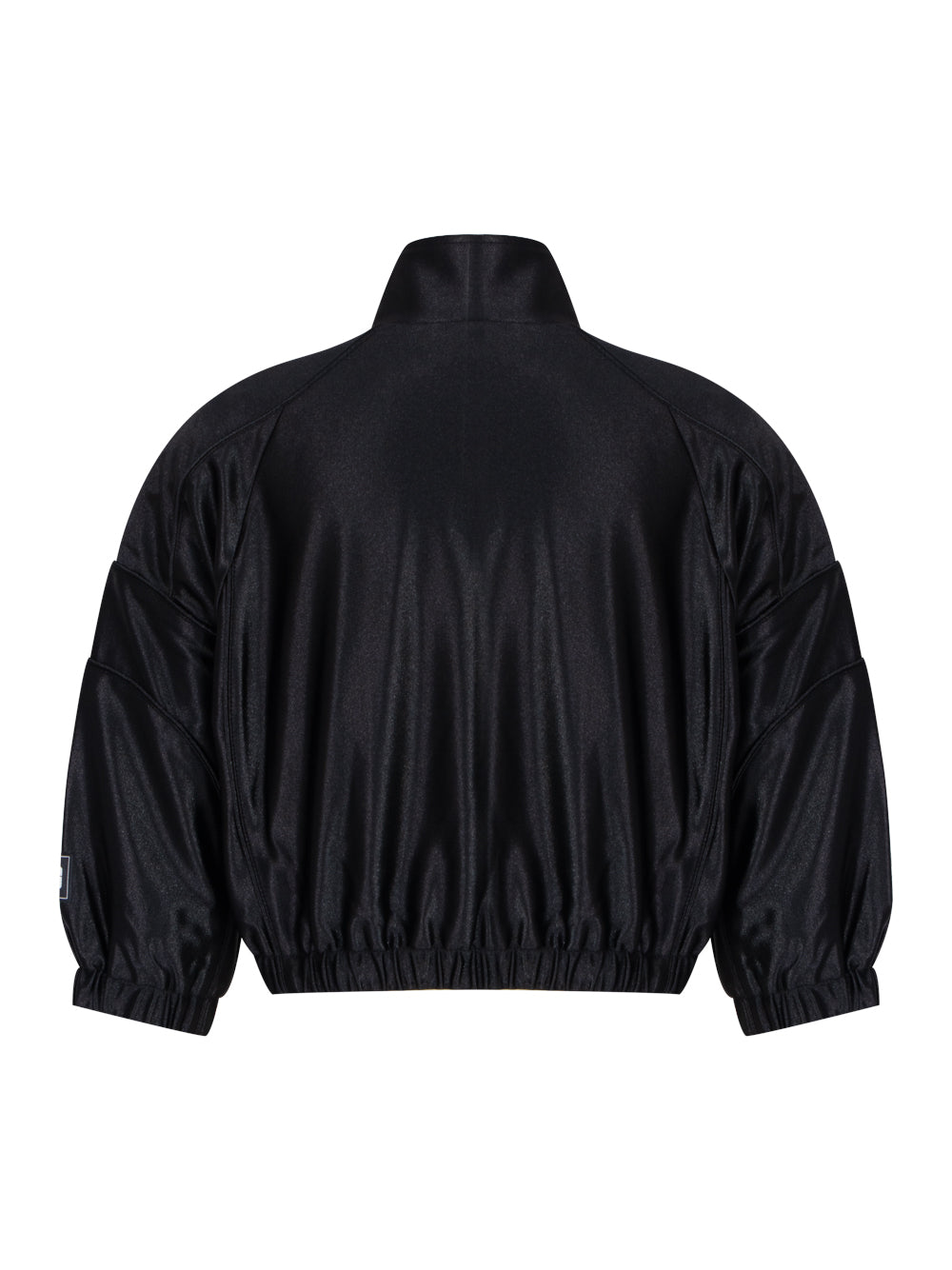 Cropped Track Jacket With Piping (Black)