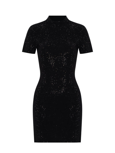 Crystal Hotfix Minidress (Black)