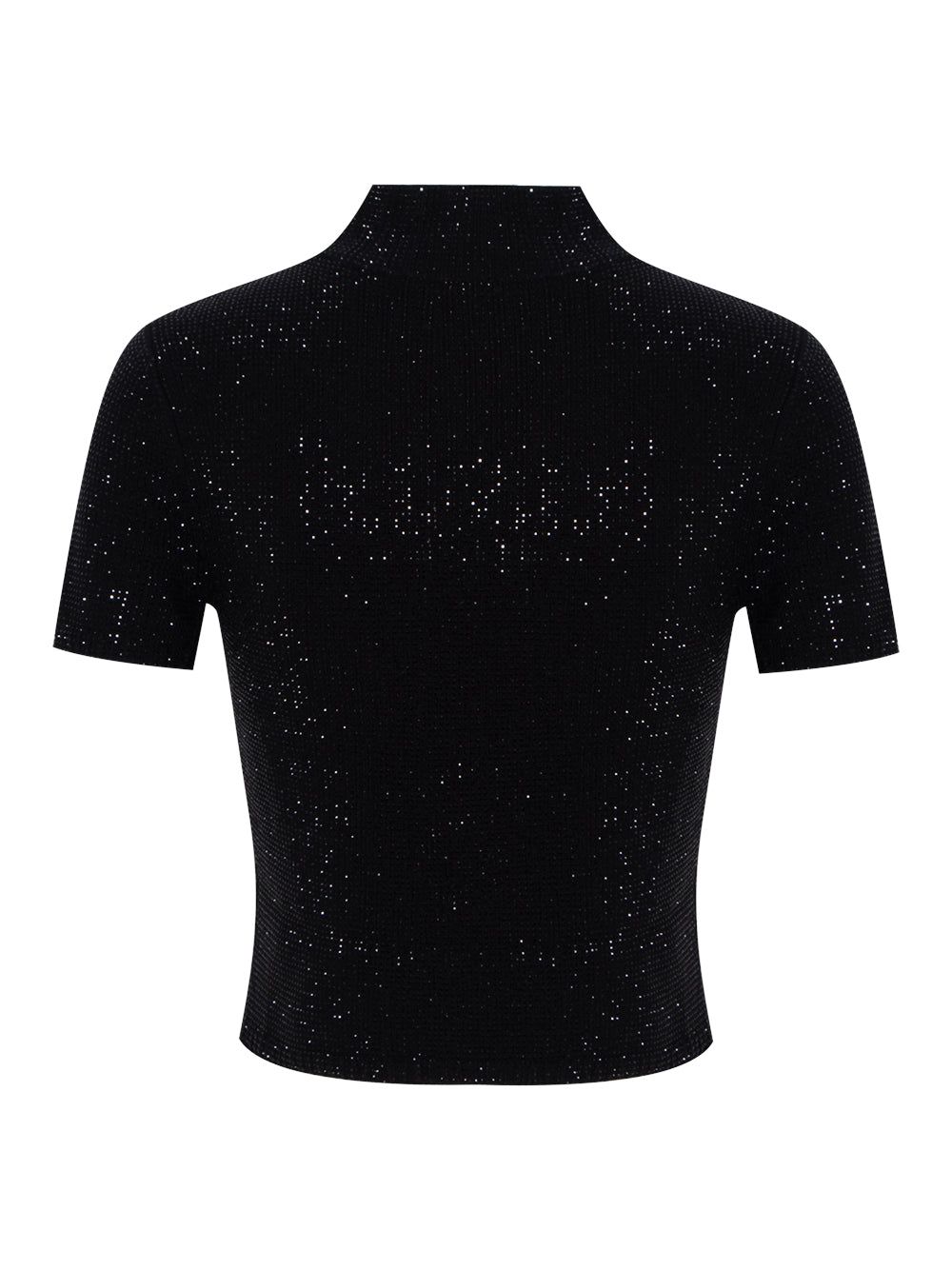 Crystal Hotfix Mock Neck (Black)