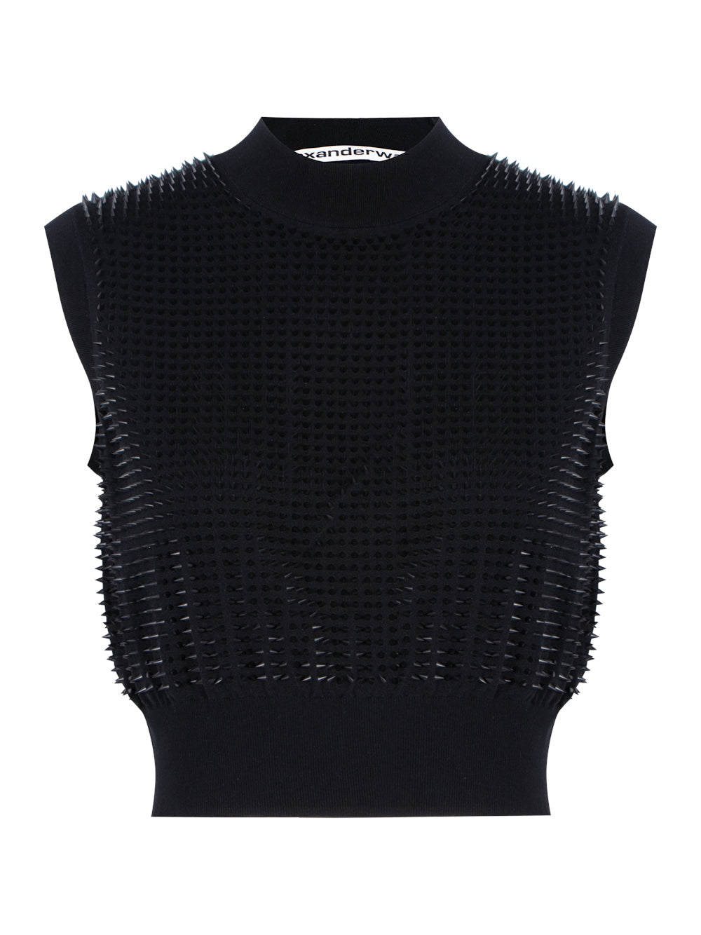 Custom 3D Molded Spike Cropped Tank Top (Black)