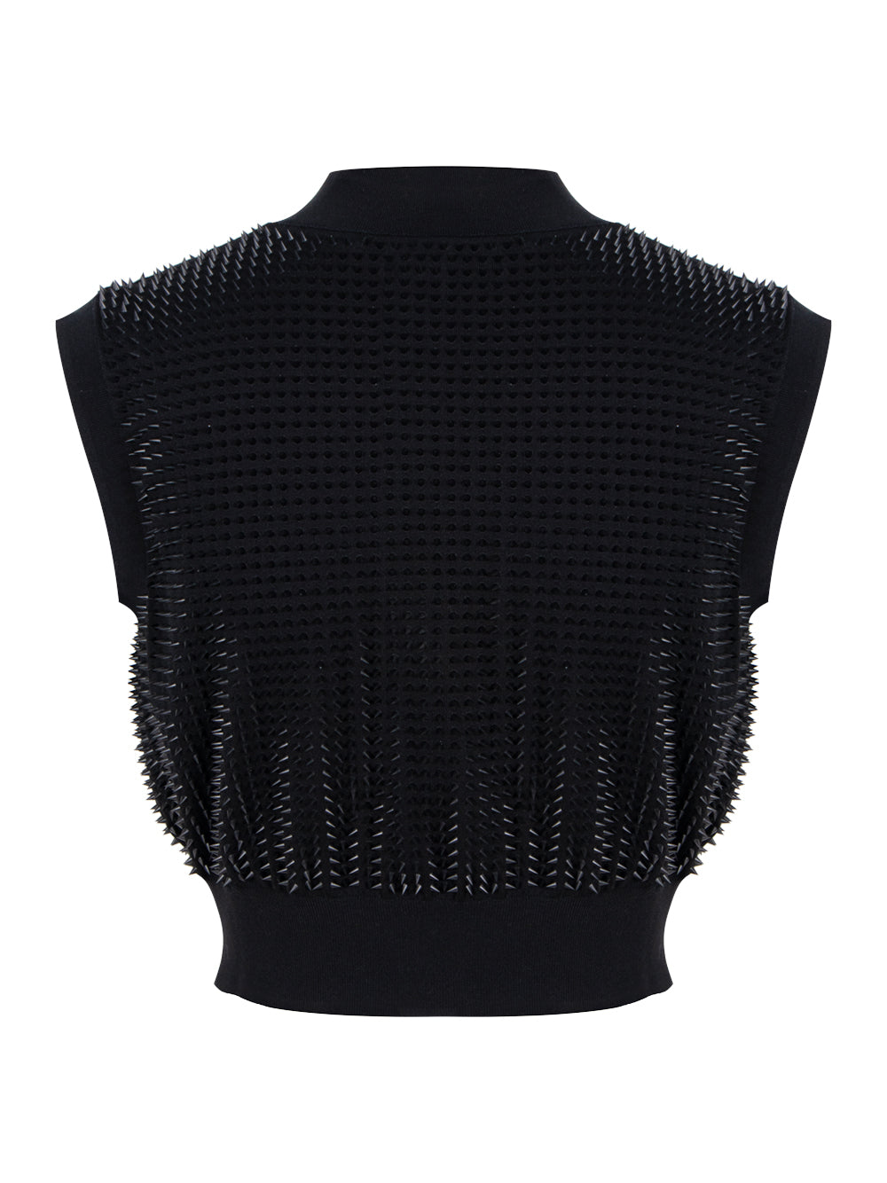 Custom 3D Molded Spike Cropped Tank Top (Black)
