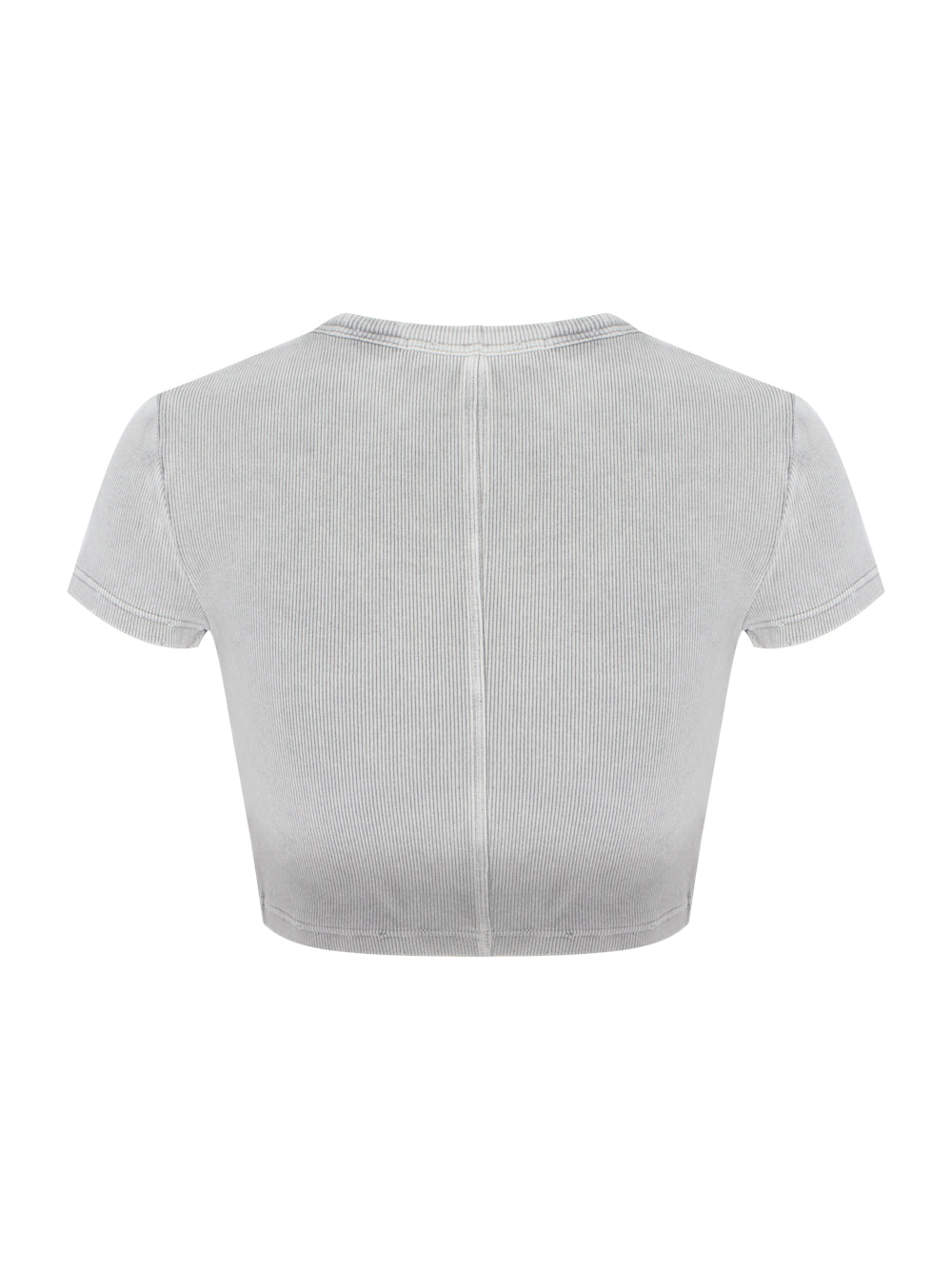 Distressed Logo Baby Tee (Washed Steel)