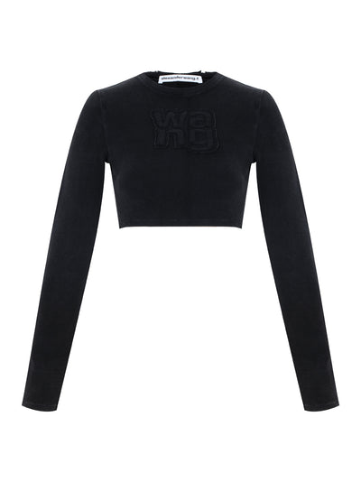 Distressed Logo Longsleeve Tee (Washed Magnet)