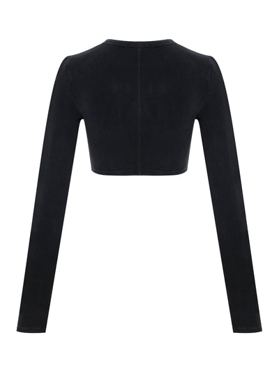 Distressed Logo Longsleeve Tee (Washed Magnet)