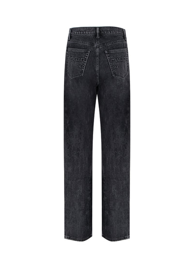 EZ Mid Rise Jeans With Logo Pocket (Grey Aged)