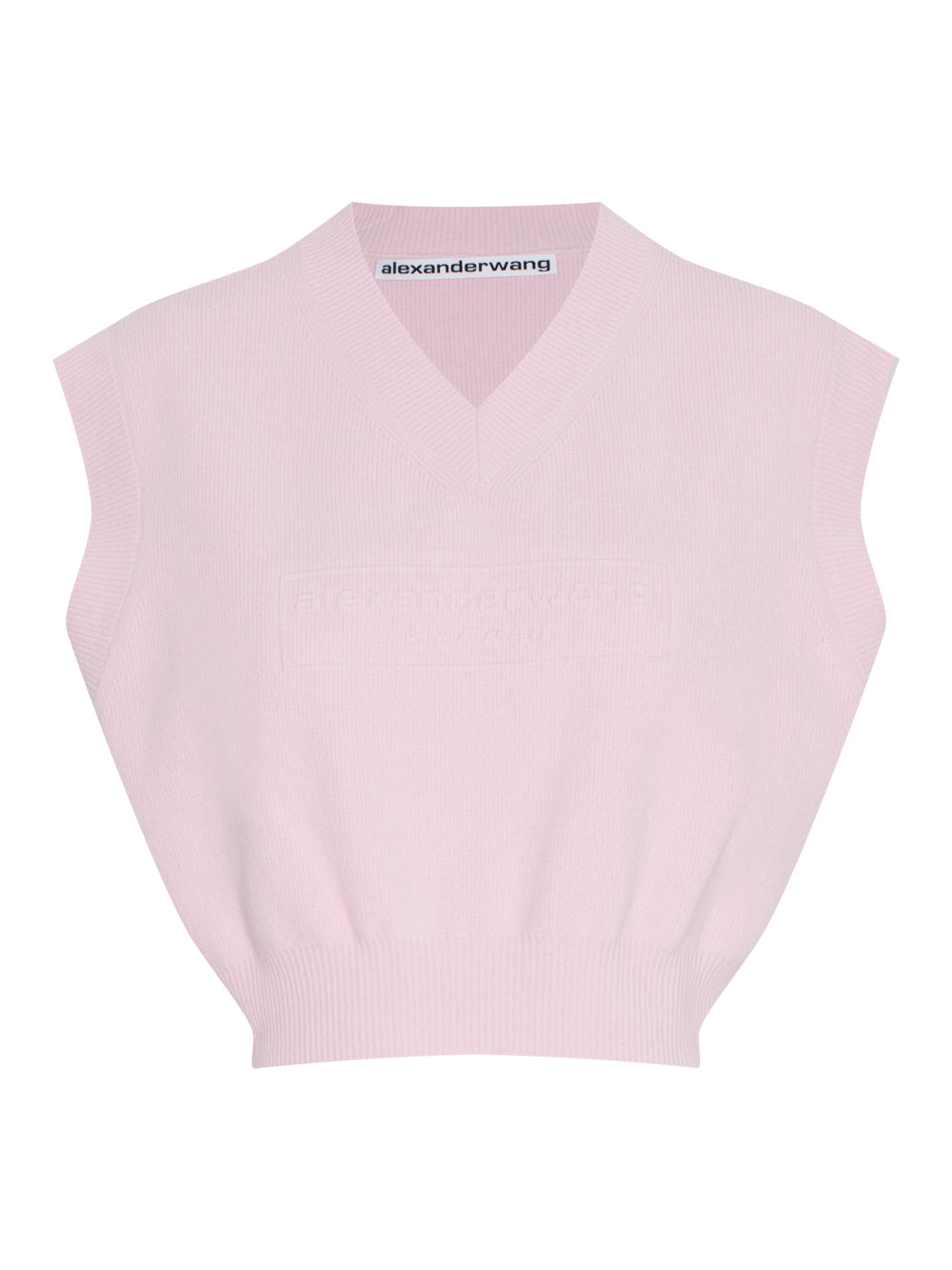Embossed Logo V-Neck Vest Pullover (Ballerina Pink)