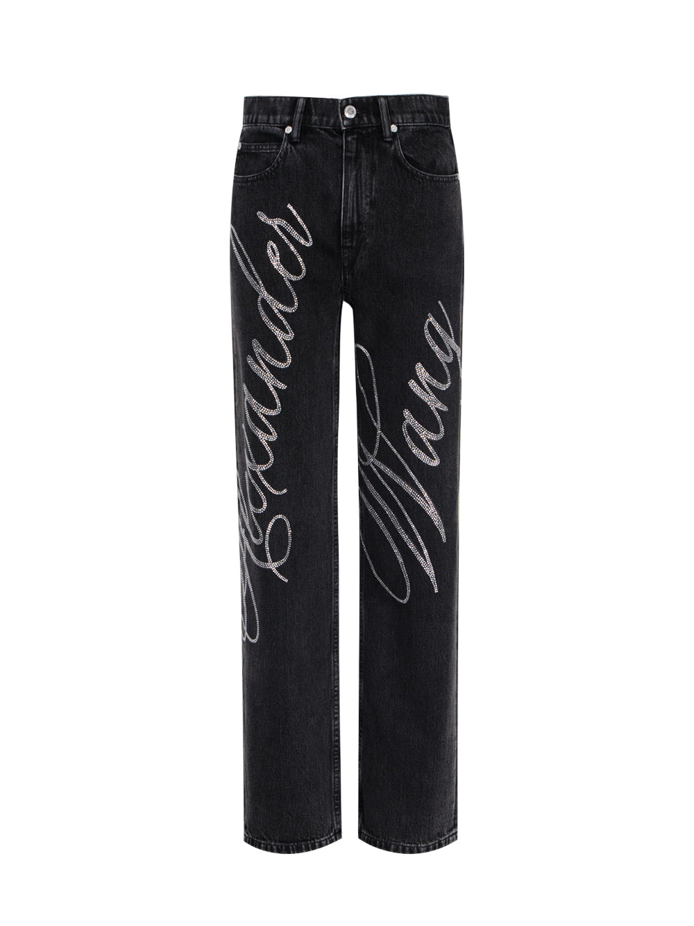 Ez Mid Rise Jeans In Hotfix Logo (Grey Aged)