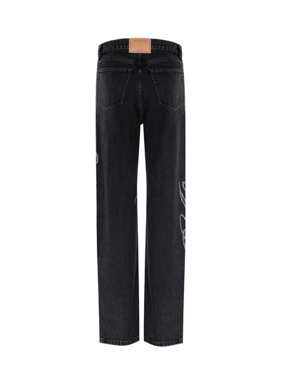 Ez Mid Rise Jeans In Hotfix Logo (Grey Aged)