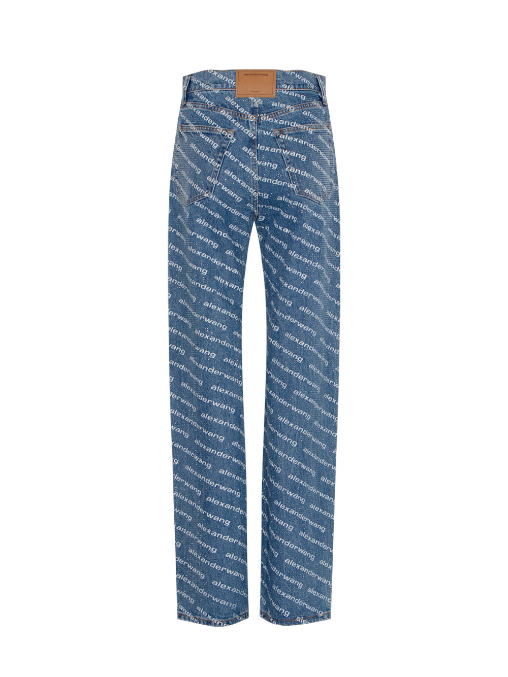 Ez Mid Rise Straight Leg Jeans In Clear Hotfix (Deep Blue/White)