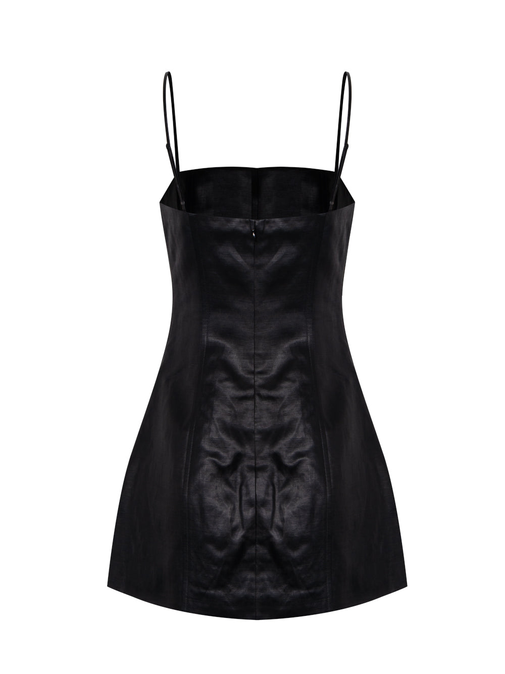 Fitted Minidress In Linen Chintz (Black)