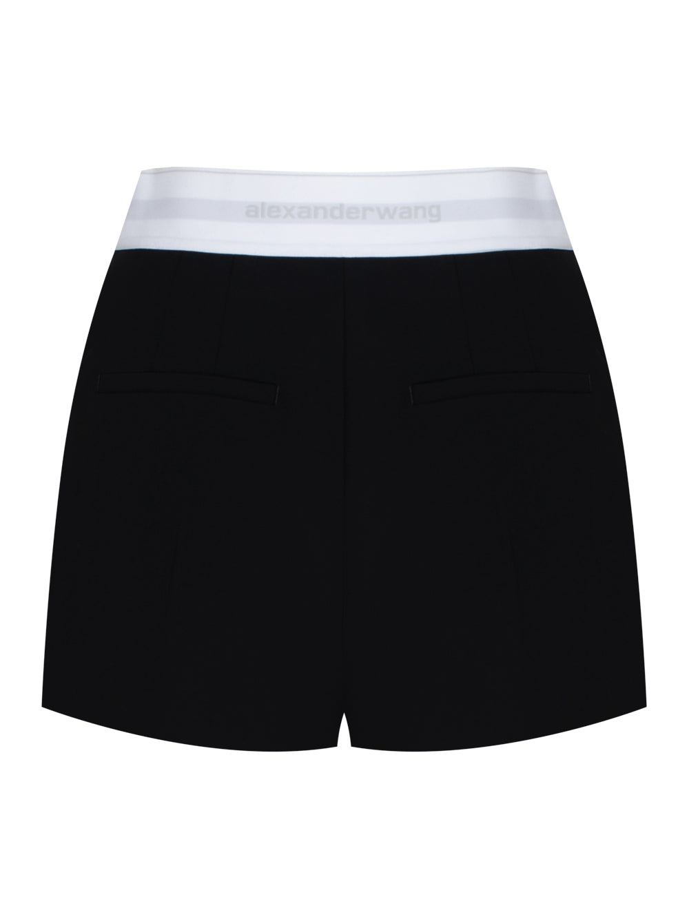 High Waisted Pleated Short With Logo Elastic (Black)