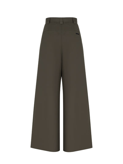 High Waisted Wide Leg Pant (Army Green)