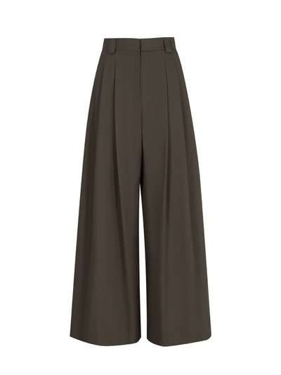 High Waisted Wide Leg Pant (Army Green)