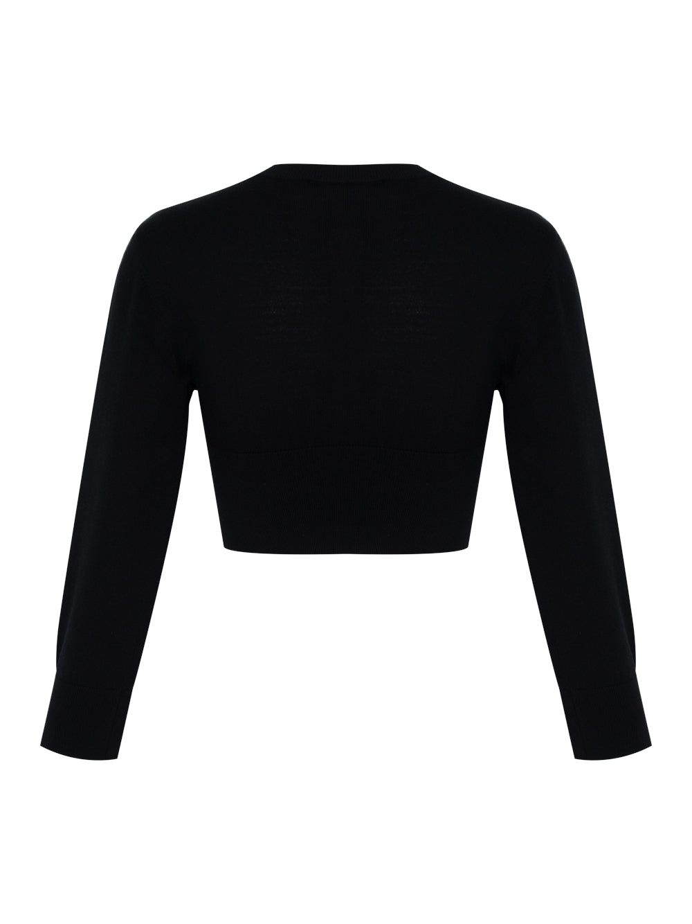 Logo Embossed Shrunken Cardigan In Superfine Merino Wool (Black)