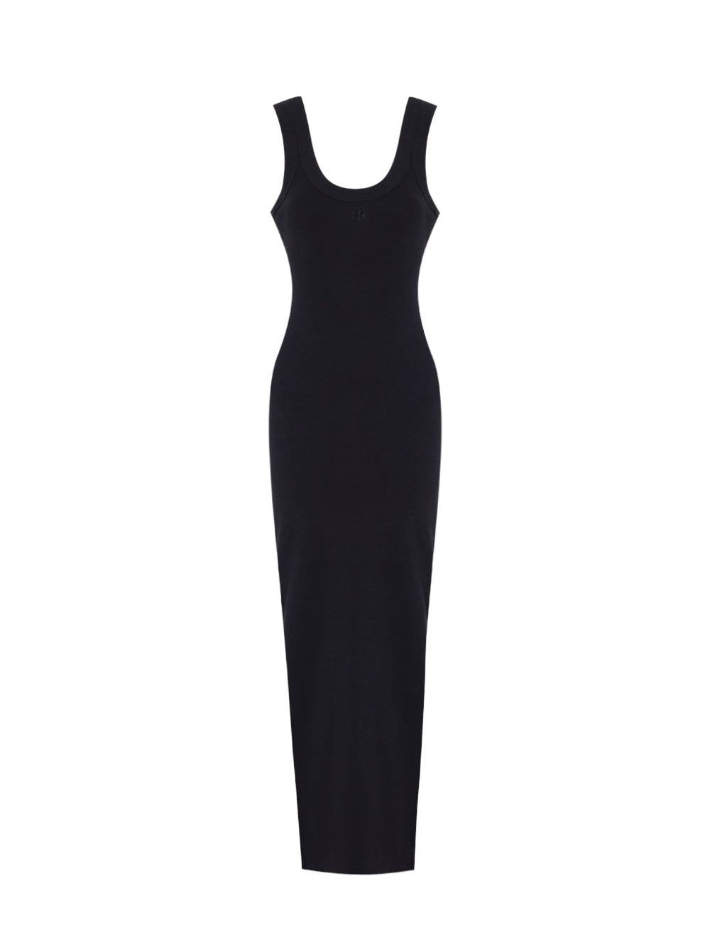 Maxi Tank Dress With Embossed Logo (Black)