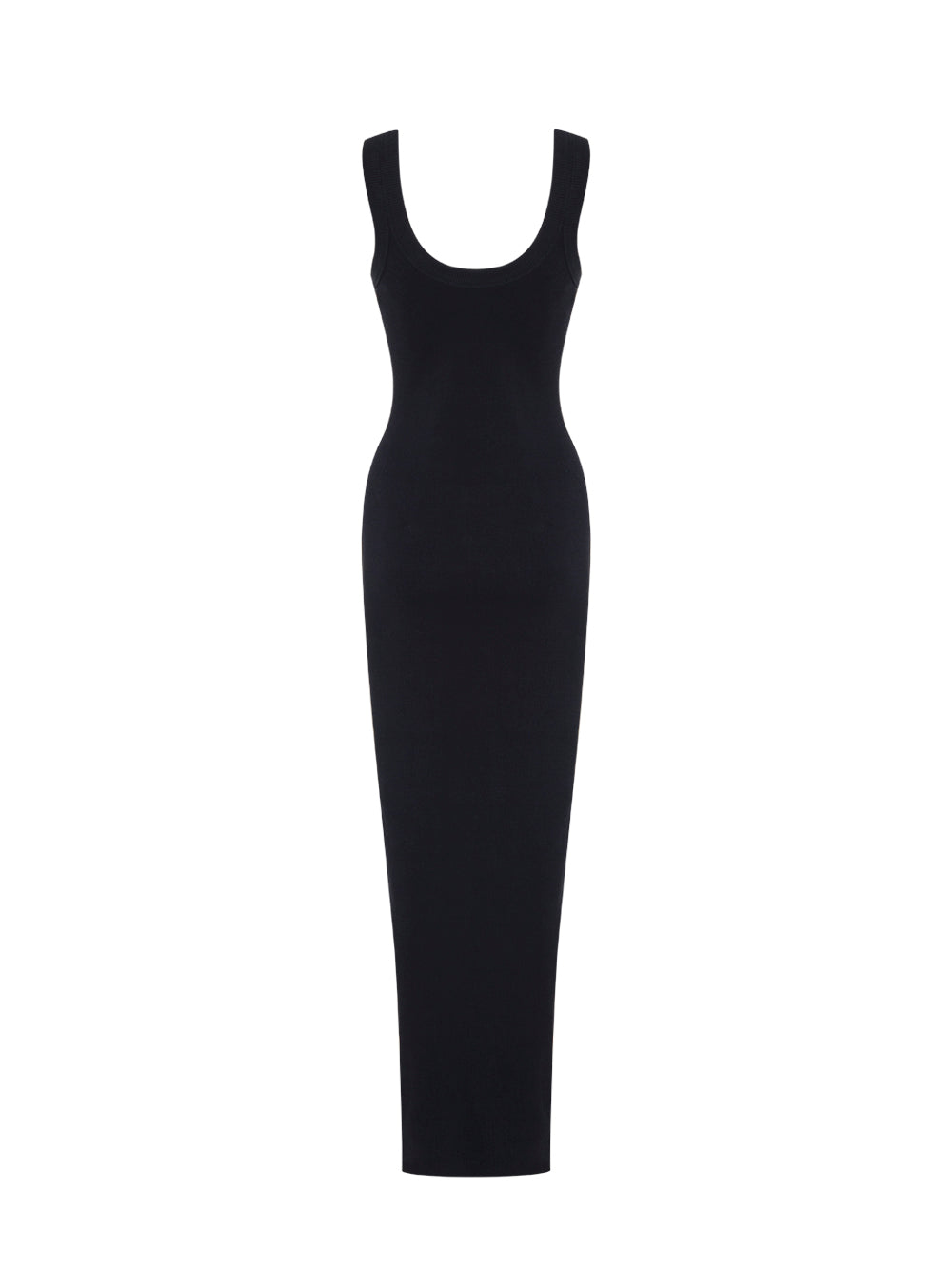 Maxi Tank Dress With Embossed Logo (Black)