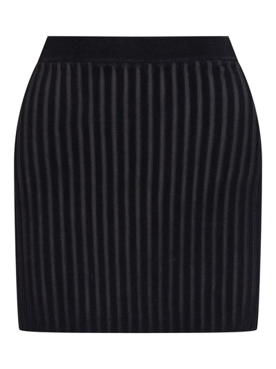 Mini Skirt In Rib-Knit (Charcoal)