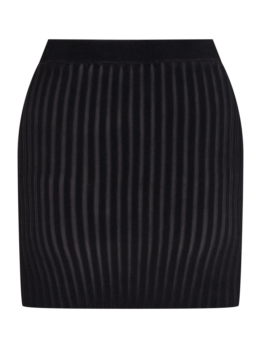 Mini Skirt In Rib-Knit (Charcoal)