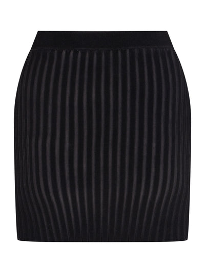 Mini Skirt In Rib-Knit (Charcoal)