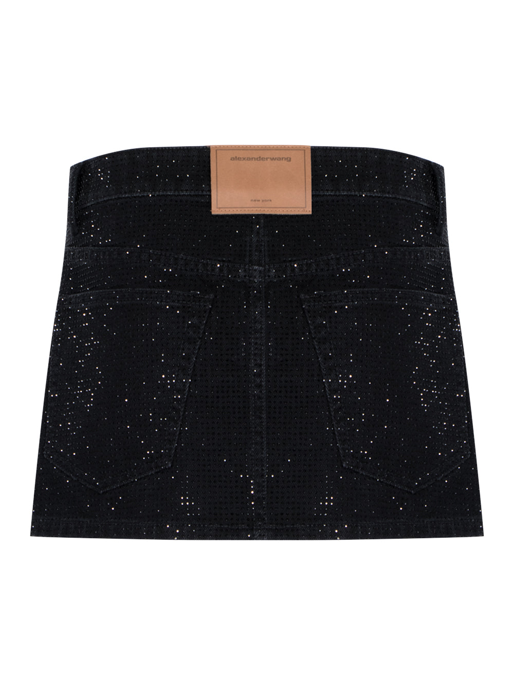 Mini Skirt With All Over Tonal Hotfix (Washed Black)