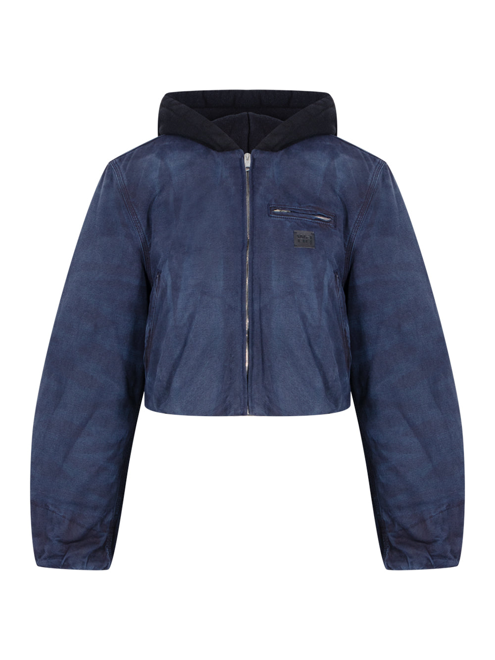 Padded Zip-Up Hooded Jacket (Washed Navy)