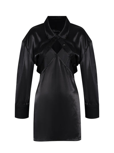 Pre-Styled Bolero Slip Dress (Black)