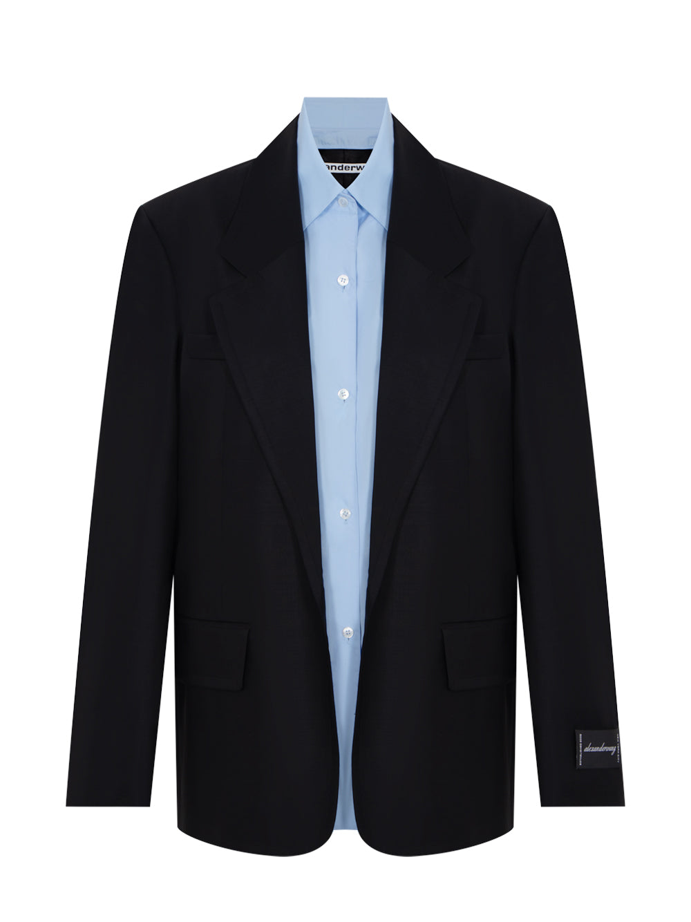 Pre-Styled Oversized Boxy Blazer With Poplin Dickies (Black)