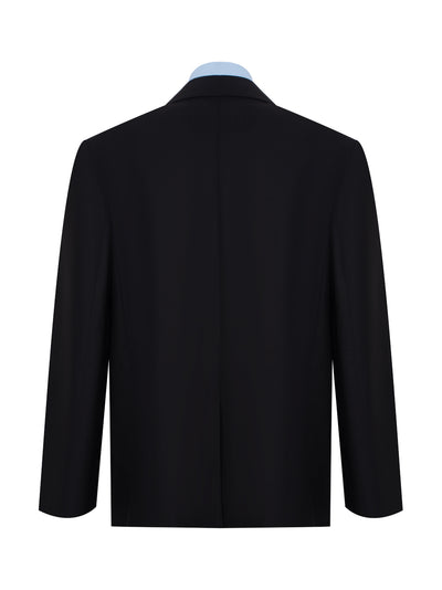 Pre-Styled Oversized Boxy Blazer With Poplin Dickies (Black)