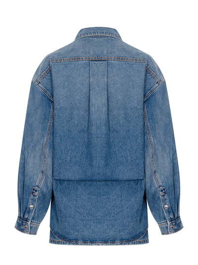 Pre-styled Denim Shirtdress (Vintage Light Indigo)